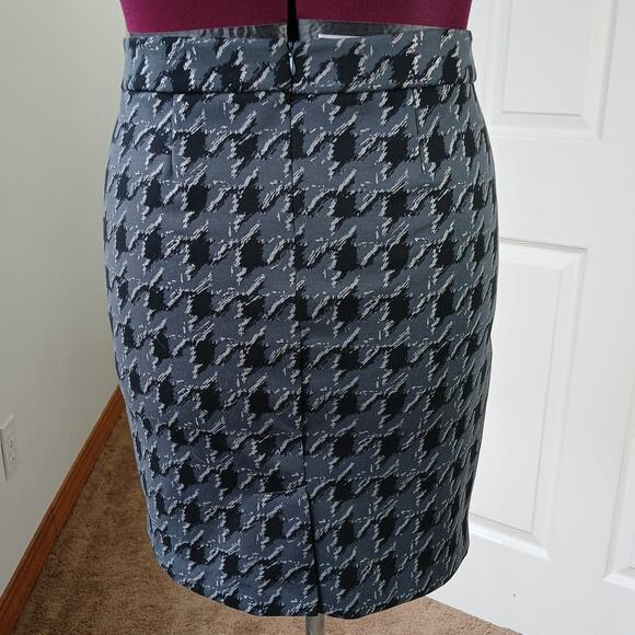 Apt. 9 Grey Houndstooth Pencil Midi Skirt Petite M dark gray black silver office - Picture 4 of 11